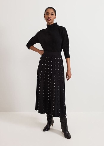 Phase Eight Emilia Eyelet Skirts Black Australia | LJ1832670